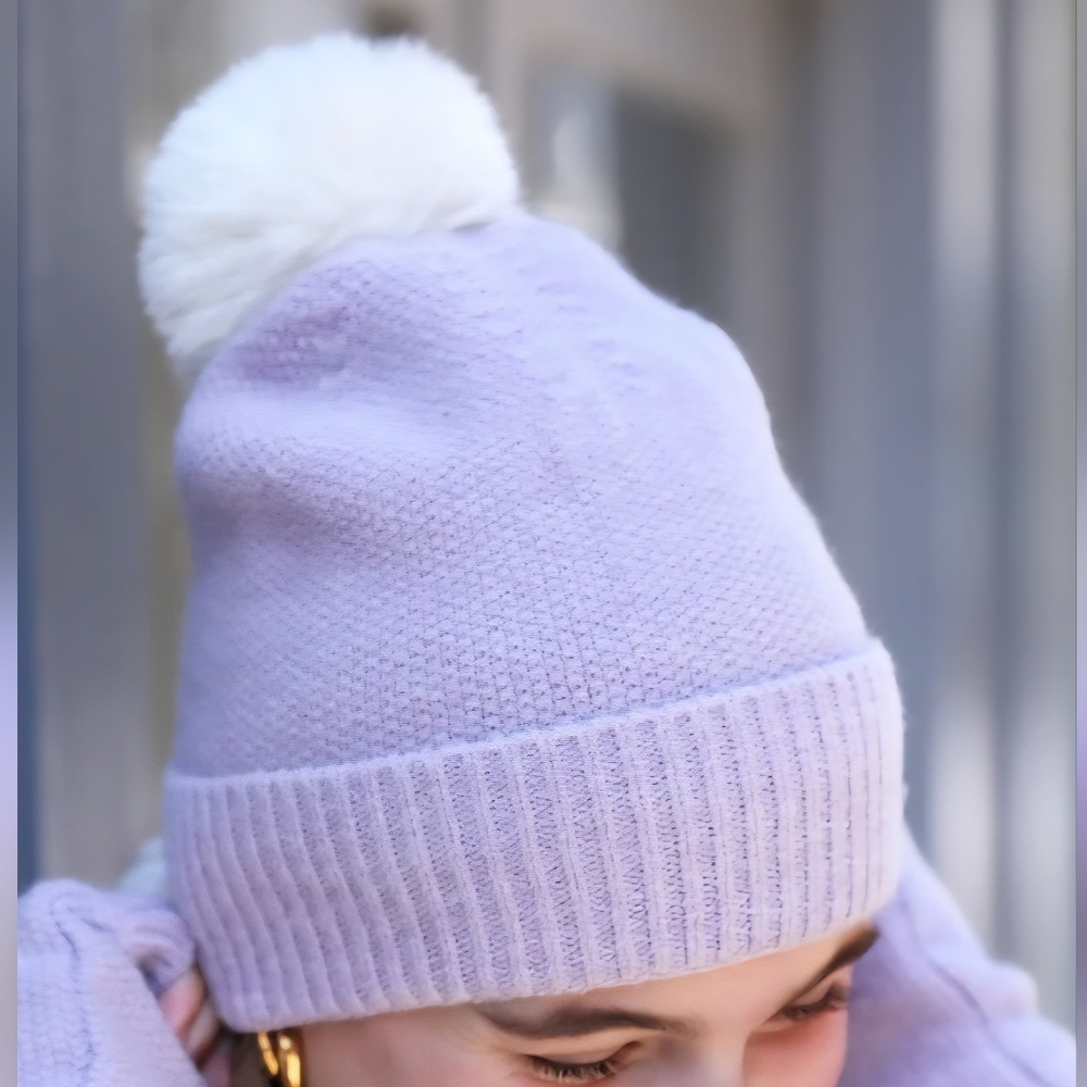 New Lilac Beanie with Pompom